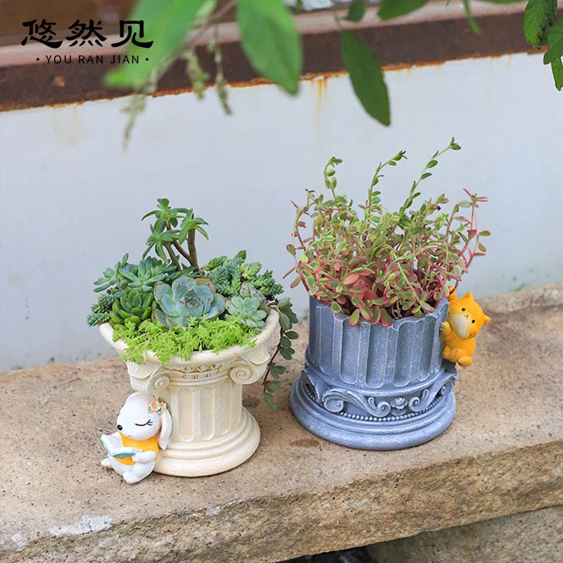 Animals Cartoon Garden Flower Pot